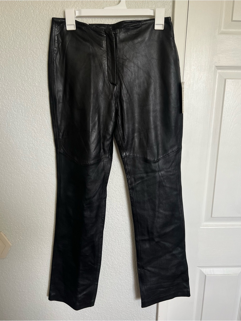 Isabela Kristina Vintage Y2K Black Genuine Leather Pants Straight Leg